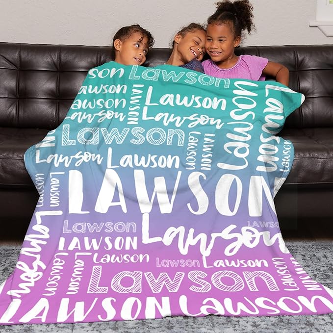 Dr.TOUGH Personalized Blankets with Name Customized Baby Blankets for Girls Boys Adults Monogrammed Blankets and Throws Christmas Birthday Mothers Valentines Day Gift (Z-Colorful 08, 60''×80'')