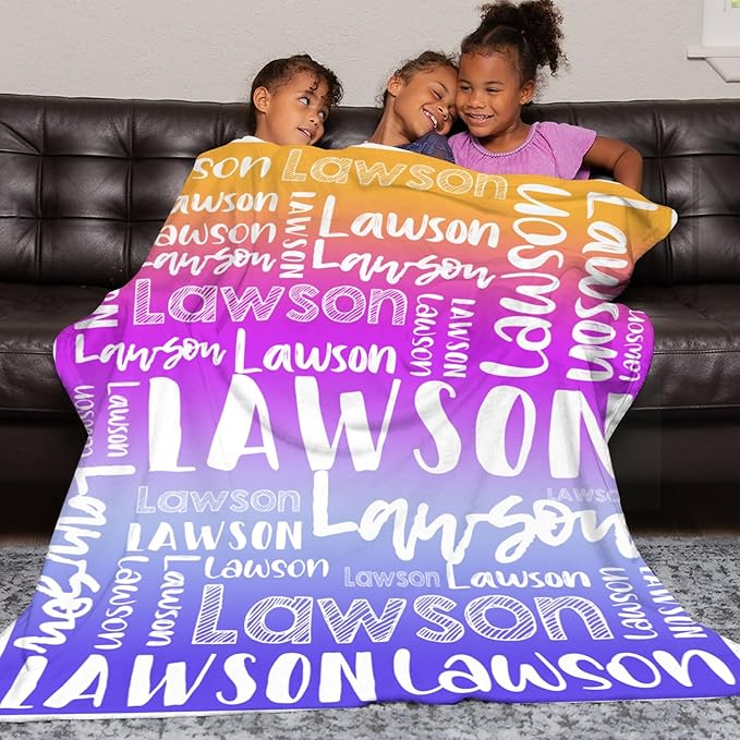 Dr.TOUGH Personalized Blankets with Name Customized Baby Blankets for Girls Boys Adults Monogrammed Blankets and Throws Christmas Birthday Mothers Valentines Day Gift (Z-Colorful 04, 40''×50'')