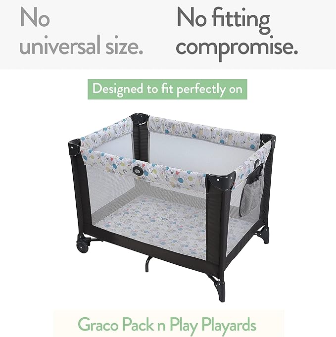Pack and Play Sheets Fitted – Compatible with Graco Pack n Play Playard Crib and Other 27 x 39 Inch Playpen Mattress – Snuggly Soft 100% Jersey Cotton – Farm Animals – 2 Pack