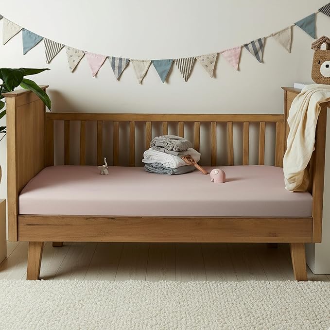 Bioweaves Organic Cotton Muslin Crib Sheet, GOTS Certified Fitted Crib Mattress Sheet, Extra Soft & Breathable for Toddler, Baby Boys & Girls, 52" x 28”, 8 Inch Pocket, White