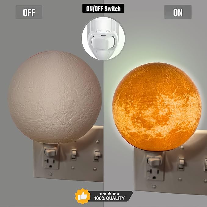Moon Night Lights | Night Lamp LED Light | 3D Solar System NightLight, Planet Home Décor, Space Nursery, Kids Room, Space Gift, Birthday Gifts, Bedroom Decorations (Venus, 6 Inch)