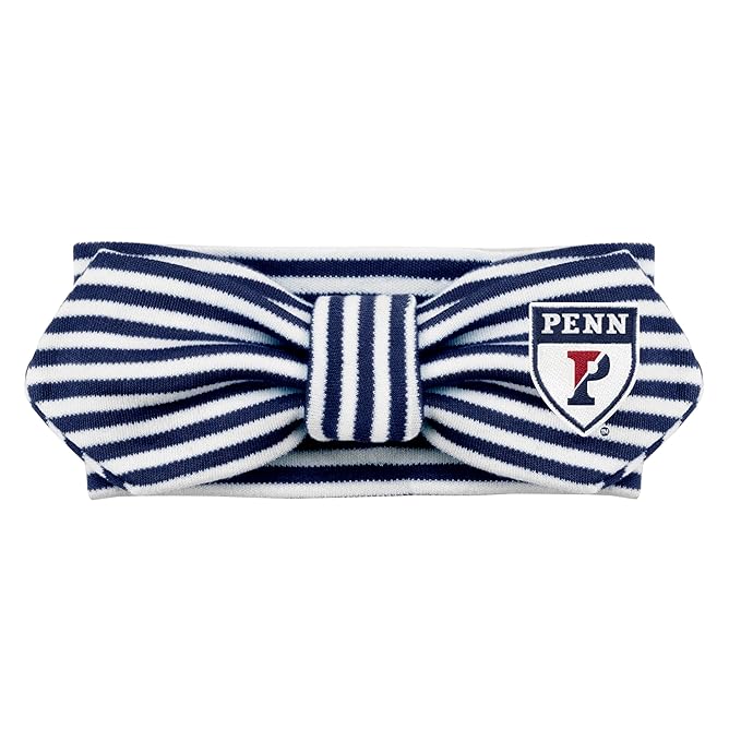Creative Knitwear Pennsylvania Quakers Infant Girls Navy/White Striped Hair Knot Headband Embroidered Logo - Size Newborn - 4T