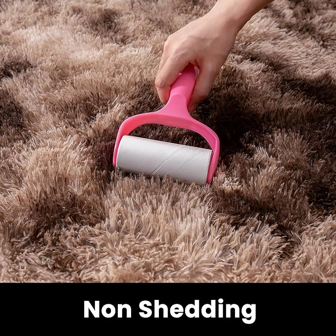Brown Area Rugs 9x12 Living Room - Super Soft Fluffy Rug Non Slip Large 9 by 12 Area Rug for Bedroom Washable