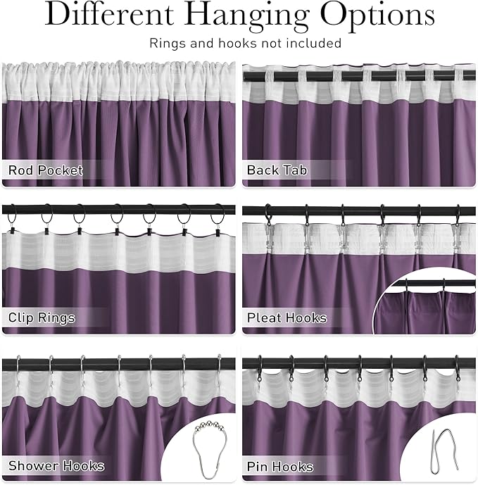 StangH Lavender Velvet Curtains, Room Darkening Soft Velvet Drapes for Bedroom Living Room, Thermal Insulated Window Treatment with Back Tab, Energy Efficient Privacy Protect, 52x84 inch, 2 Panels