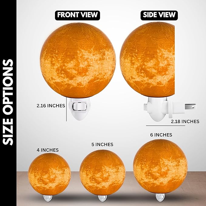 Moon Night Lights | Night Lamp LED Light | 3D Solar System NightLight, Planet Home Décor, Space Nursery, Kids Room, Space Gift, Birthday Gifts, Bedroom Decorations (Venus, 6 Inch)