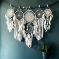 Dream Catcher Wall Decor,Large Boho Dream Catcher with Luxurious Feathers & Beads, Handmade Wall Hanging for Bedroom, Nursery, Living Room, Gift Ready for Girls & Adults (White)