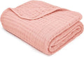 Comfy Cubs Muslin Baby Blanket - Soft, Lightweight, 6-Layer Cotton Swaddle Blankets for Newborns, Infants & Toddlers - 40" x 40" Large, Breathable & Versatile for Sleeping & Tummy Time - Lace Pink