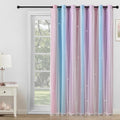 Extra Wide Curtains 84 Inches Long 100 Inch Wide for Girls Bedroom Patio Sliding Door Kids 80% Blackout Curtains for Nursery Room Darkening Rainbow Princess Unicorn Wall 1 Panel 100Wx84L Pink Purple