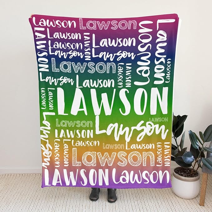 Dr.TOUGH Personalized Blankets with Name Customized Baby Blankets for Girls Boys Adults Monogrammed Blankets and Throws Christmas Birthday Mothers Valentines Day Gift (Z-Colorful 05, 30''×40'')