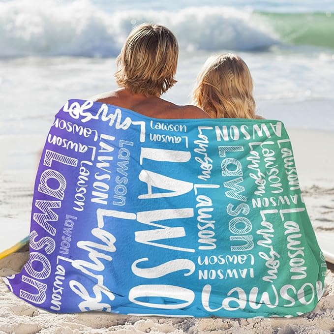 Dr.TOUGH Personalized Blankets with Name Customized Baby Blankets for Girls Boys Adults Monogrammed Blankets and Throws Christmas Birthday Mothers Valentines Day Gift (Z-Colorful 07, 50''×60'')