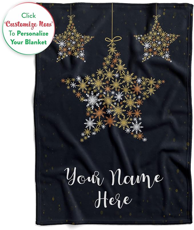 Plush Christmas Star Blanket Cozy Fall Throw Blanket Custom Winter Blankets Christmas Throws Santa Sofa Bed Throw Customized Soft Christmas (Fleece 60x80)