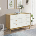 ELISA HOME Aries 6 Drawer Dresser for Bedroom, 47.3″ W Perfect for organizing Clothes, linens, or Accessories., Ideal for The Bedroom, Hallway, Nursery, or Living Room, Oak/White