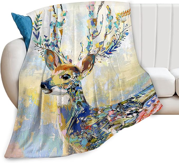 Deer Blanket Forest Deer Gifts for Girls Boys Woman Kids Hunting Lover Throw Blankets Soft Blanket Warm Fleece Flannel Plush Blankets for Bed Sofa Couch 40"x50"