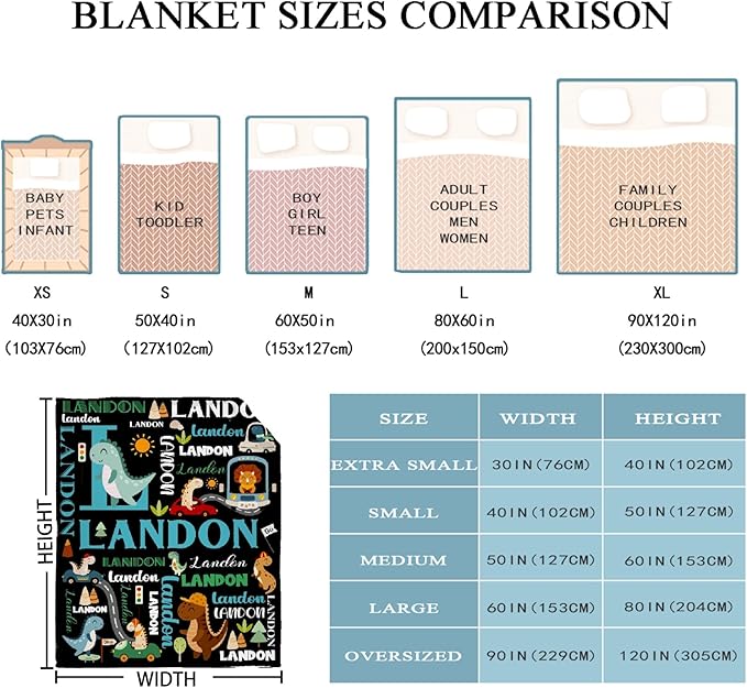 Custom Dinosaur Truck Blanket Gifts for Girls Boys Women - Super Soft Cozy Warm Throw Sheet for Couch Bed Sofa Office Decor All Season 40"x50" for Kids/Children