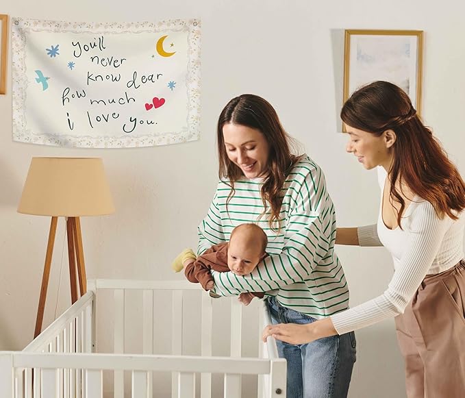 Nursery Rectangular Canvas Banner-Boho Flag Wall Decor for Toddler Boy Girl Kids,Baby Room Above Crib Bedroom Playroom Reading Room Decor-Baby Shower Birthday Christmas Gift-You'll Never Know Dear