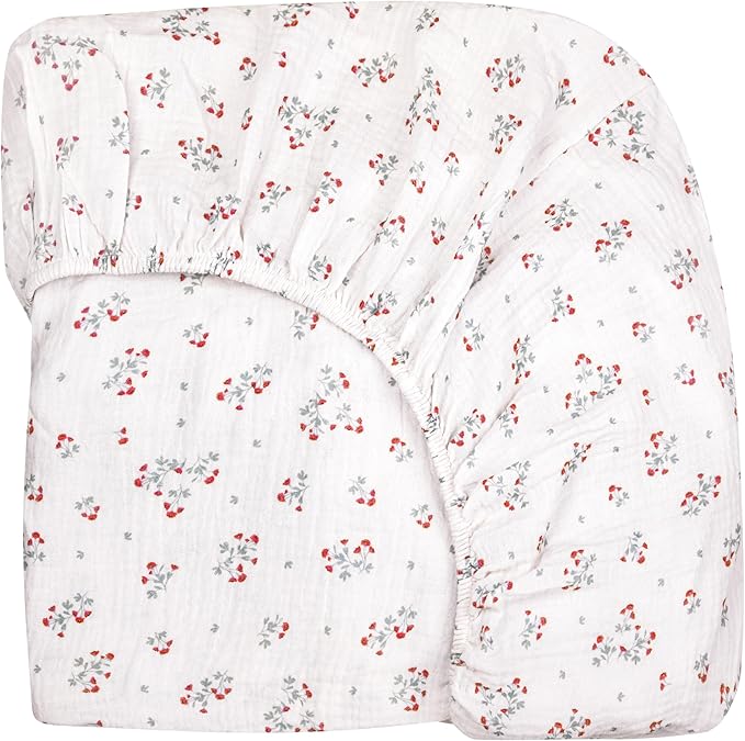 Extra Soft Muslin Fitted Crib Sheets 100% Organic Cotton Baby Crib Sheets for Standard Crib Mattress | 28 X 52 Inches | 2 Pack
