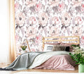 XMPMBM-Pink Flower backsplash Large Decorative Wallpaper Peony Floral Bedroom Bathroom Wall Mural- W 88" X H 59"（36 Square Foot）