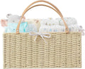 HBlife Baby Diaper Caddy Organizer, Paper Rope Storage Baskets Nursery Bin with Removable Divider, Portable Car Organizer for Diapers, Baby Shower Gifts, Newborn Essentials Must Haves