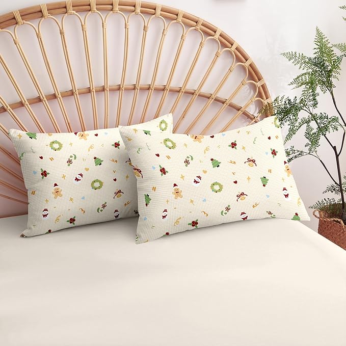 Christmas Duvet Cover Queen Size Gingham Red Bow Christmas Tree Bedding Set 3 Pcs Kids Boys Girls Plaid Heart Xmas Holiday Reversible Comforter Cover with Zipper Closure