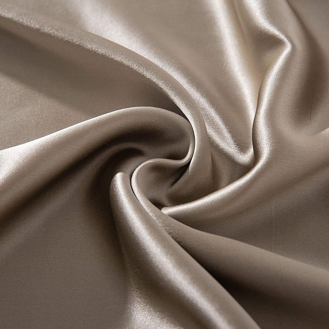 SLPBABY 100% Natural Pure Silk Pillowcase for Hair and Skin, Both Side 19 Momme Silk, Luxury Smooth Satin Pillowcase Cover with Hidden Zipper (Queen, Taupe)