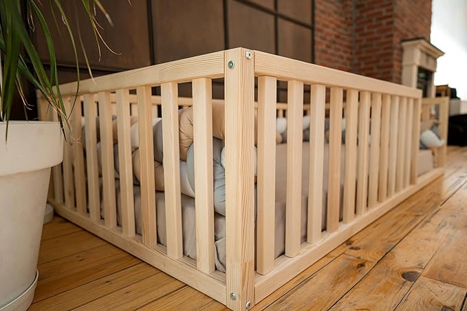 Montessori Floor Bed Full Size 54x75 / Height 18.9'' | Pine Tree Toddler Bed Frame, Wood Bed Frame | Gift for Kids Room Decor (Full)