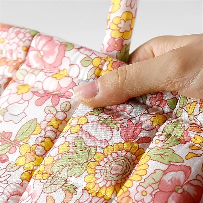Boho Fabric Storage Basket, Collapsible Floral Laundry Nursery Hamper, Portable Folding Organizer Bin for Home Office Picnic Clothes Toys Books Sundries Storage (Floral 11)
