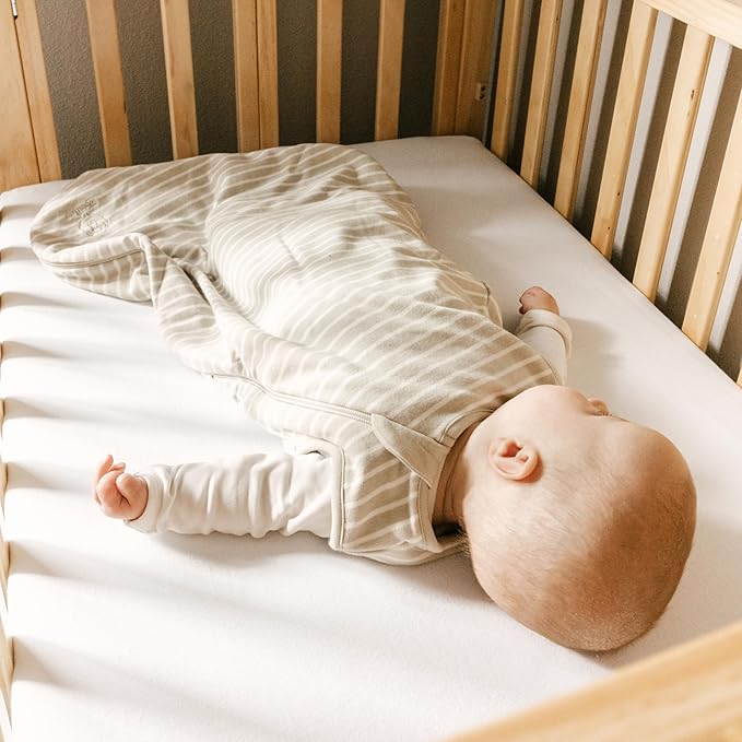 Woolino 4 Season Classic Baby Sleep Bag - Merino Wool and Organic Cotton - Two-Way Zipper Newborn Sleeping Sack - Infant Wearable Blanket - 0-6 Months - Birch Gray