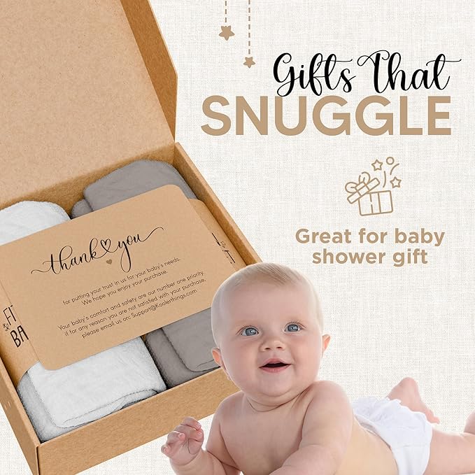 Crib Sheets 100% Organic Muslin Cotton Sheets for Boys & Girls, Fitted Sheets for Standard Crib & Toddler Mattress - Super Soft & Breathable for Cozy Comfort | White + Grey - 52"x28" (2 Pack)