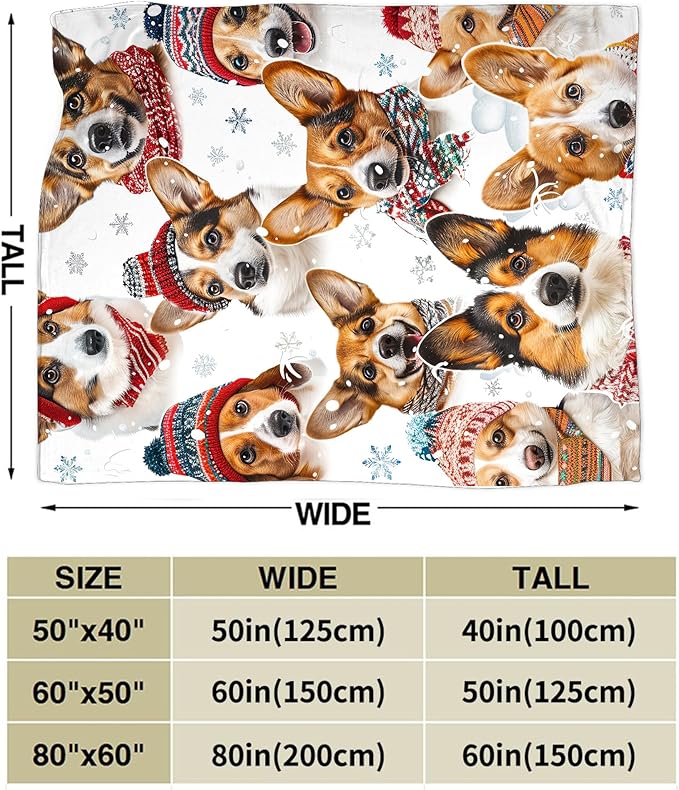 Corgi Blanket Funny Corgi Dog Gifts for Girls Boys Woman Kids Cute Corgis Lover Bear Throw Blankets Soft Blanket Warm Fleece Flannel Plush Blankets for Bed Sofa Couch 60"x80"