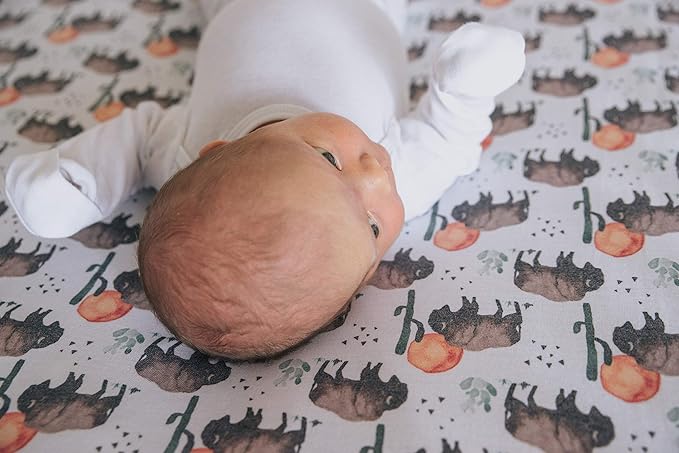 Copper Pearl Premium Knit Baby Crib Sheets for Boys and Girls Breathable and Soft, Fitted Crib Sheets for Standard Baby Mattresses, Bison