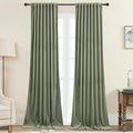 StangH Sage Green Curtains for Living Room Soft Velvet Back Tab Nursery Bedroom Window Panels 96 inches Long Room Darkening Thermal Insulated Drapes, W42 x L96, 2 Panels