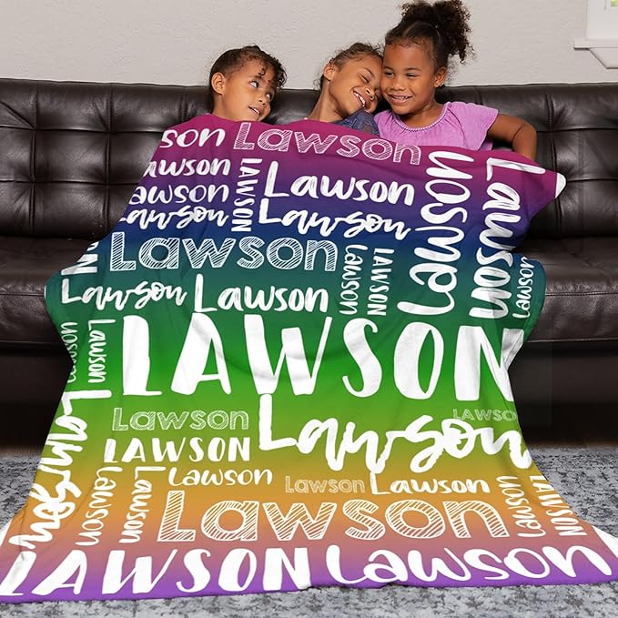 Dr.TOUGH Personalized Blankets with Name Customized Baby Blankets for Girls Boys Adults Monogrammed Blankets and Throws Christmas Birthday Mothers Valentines Day Gift (Z-Colorful 05, 30''×40'')