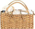 Diaper Caddy Organizer, Hand Rattan Nursery Storage Basket for Baby Essentials, Baby Changing Table Organizer Perfect Nursery Assistant, Easy Assemble