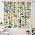 Kid Alphabet Curtains Funny Cartoon Animal Cute Educational Learning Colorful Curtain with Rod Pocket for Bedroom Living Room Decor Drapes Window Treatments 2 Panels Set 42" W X 63" L