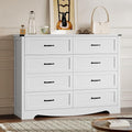 8-Drawer Dresser for Bedroom, Modern Wooden Chest of Drawers with Metal Handles, Anti-Tipping Design, Sturdy and Stable Storage Organizer for Living Room, Entryway, Home Office, Standard