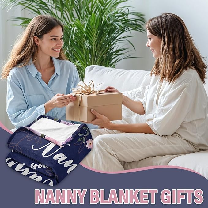 Nanny Gifts from Grandchildren, Nana Birthday Gifts for Grandma, Nana Gift for Christmas Thanksgiving Birthday, Flannel Nanny Blanket for Sofa Couch Room 50" x 60"