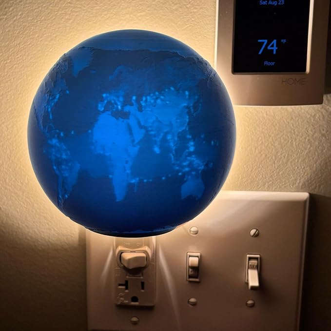 Earth Night Lights | 6" Earth Night Lamp LED Light | 3D Solar System NightLight, Planet Home Décor, Space Nursery, Globe Lamp Kids Room, Space Gift, Birthday Gifts, Bedroom Decorations