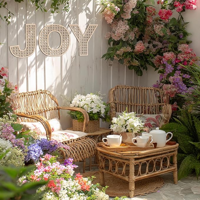 She Love Large Boho Wooden Rattan Letters 12 inch for Nursery Decor Wood Letter K Wall Decors for Baby Girl Boy Bedroom Home Rustic Name Sign Birthday Wedding Decorative letters