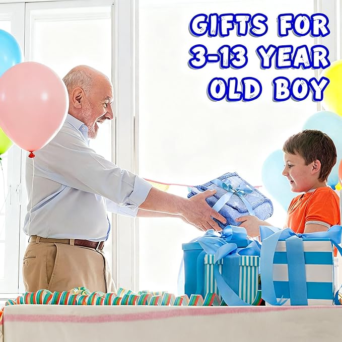 inhand Blue Space Toys Glow in the Dark Stars Blanket Birthday Gifts for Boys Cute Kids Blanket and Funny Space Planet Moon Galaxy Room Decor for Age 3 4 5 6 7 8 9 10 11 12 13 Year Old (50''x60''Blue)