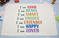 Christian Bible Verse Scripture Rectangular Banner Flag Wall Decor Gift for Baby Boy Girl Kids,Prayer Room Nursery Bedroom Reading Room Decor-I Am Kind-Baby,Shower Birthday Christmas Gift