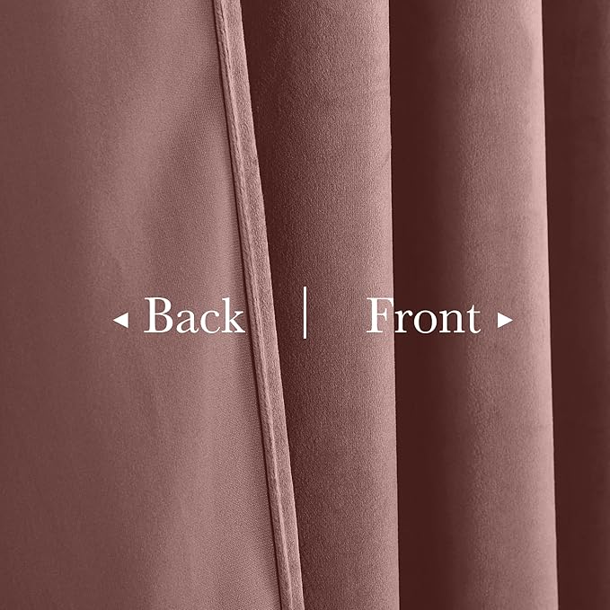 StangH Wild Rose Curtains 132 inches Long High Ceiling Tall Curtains Back Tab Thermal Insulated Window Drapes for Bedroom Living Dining Room Office, W52 x L132, 2 Panels