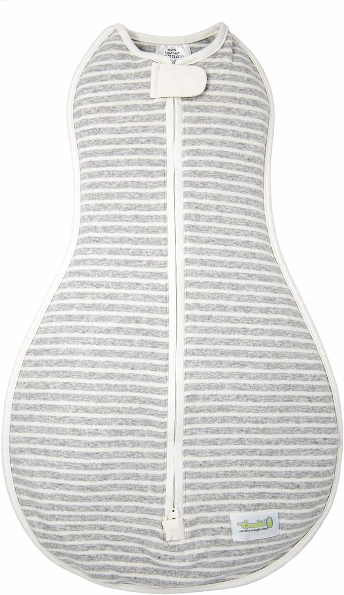 Woombie Original Baby Swaddling Blanket - Soothing, Cotton Baby Swaddle with Zipper - Wearable Newborn Blanket, Twilight Stripes, 5-13 lbs