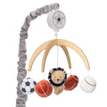 Lambs & Ivy Hall of Fame Lion/Sports Balls Musical Baby Crib Mobile Soother Toy