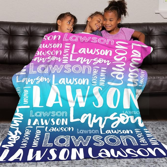 Dr.TOUGH Personalized Blankets with Name Customized Baby Blankets for Girls Boys Adults Monogrammed Blankets and Throws Christmas Birthday Mothers Valentines Day Gift (Z-Colorful 01, 50''×60'')