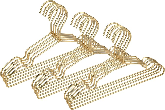 12.6" Matte Gold Metal Kids Baby Hangers, 30Pack, Non Slip, Suit for Coated Wire Children Clothes Hangers Closet Storage, Retail Display Space Saving for Toddler Coats Infant Hangers