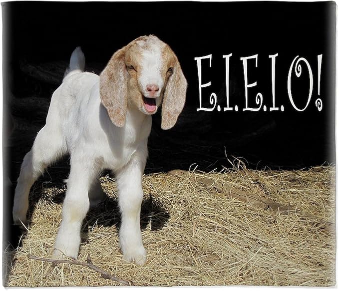 CafePress Baby Goat E.I.E.I.O Throw Blanket Super Soft Fleece Plush Throw Blanket, 60"x50"