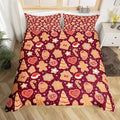 Christmas Duvet Cover Boys Christmas Gingerbread Man Bedding Set for Kids Teens Ultra Soft Snowflake New Year Comforter Cover Set Xmas Theme Bedspread Cover Room Decor King Size Bedclothes Zipper