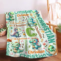 Personalized Custom Green Dinosaur Blanket Gifts for Kids Boys Girls with Name - Customized Green Dinosaur Super Soft Lightweight Flannel Sheets Decor for Crib Nap Couch - 50"x60" for Teens