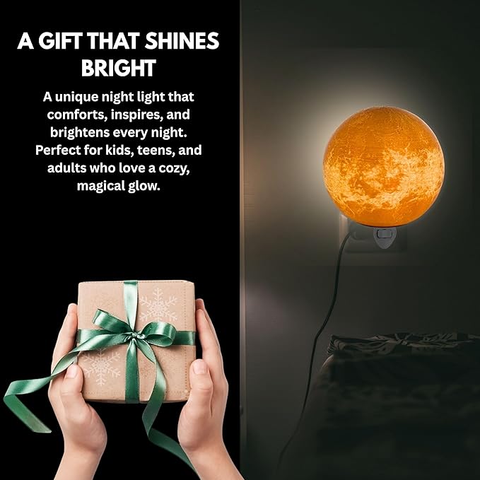 Moon Night Lights | Night Lamp LED Light | 3D Solar System NightLight, Planet Home Décor, Space Nursery, Kids Room, Space Gift, Birthday Gifts, Bedroom Decorations (Venus, 4 Inch)