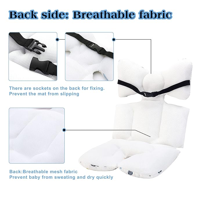 Baby Seat Pad Liner for Stroller–Soft and Breathable，3D Air Mesh Cotton Universal Baby Stroller Cushion (Planet White)